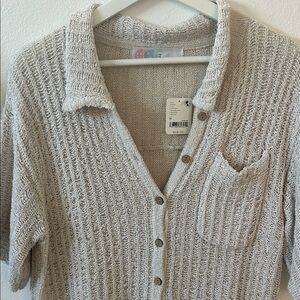 NWT Free People beach Knit Cardigan with Collar